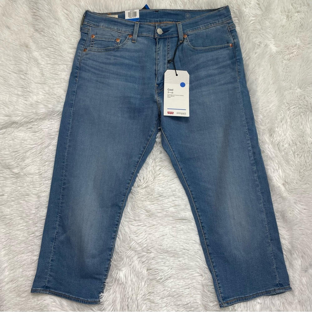 New Levi's Premium 505 Cool Cropped Stretch Denim Jeans